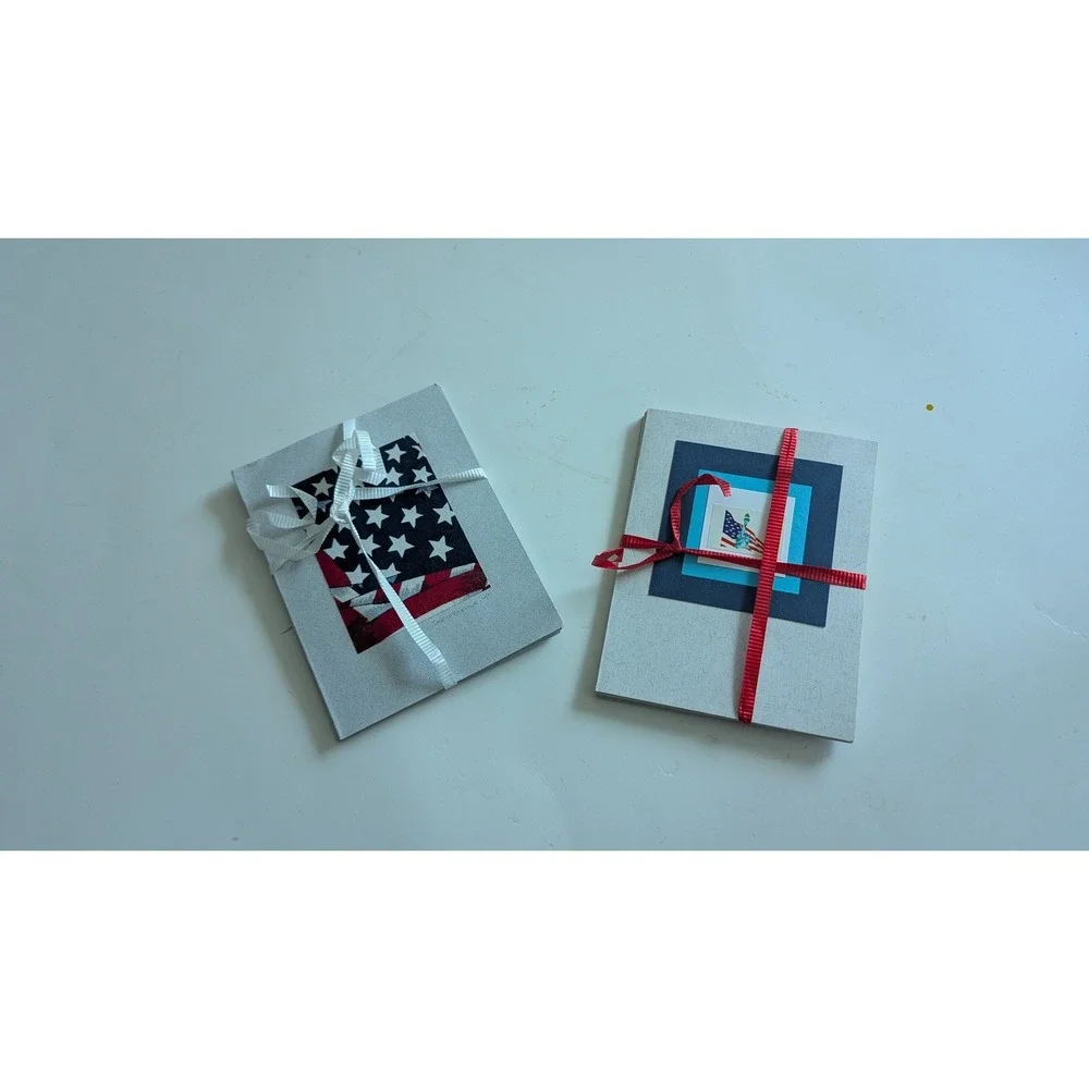 Vintage 1997 S Krippaehne Patriotic Greeting Cards Set of 10 Flag Statue Liberty